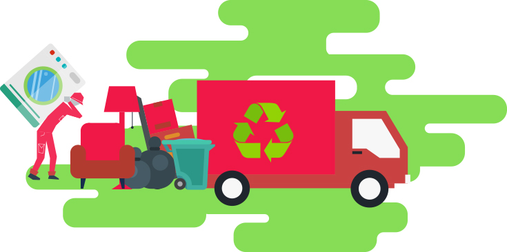 A team of professional garden clearers