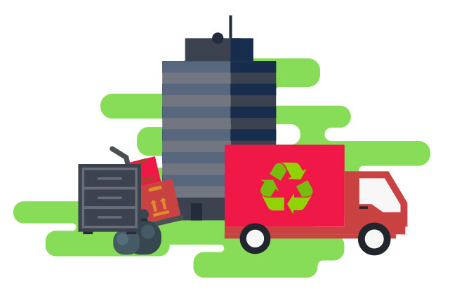 A team of professional garden clearers